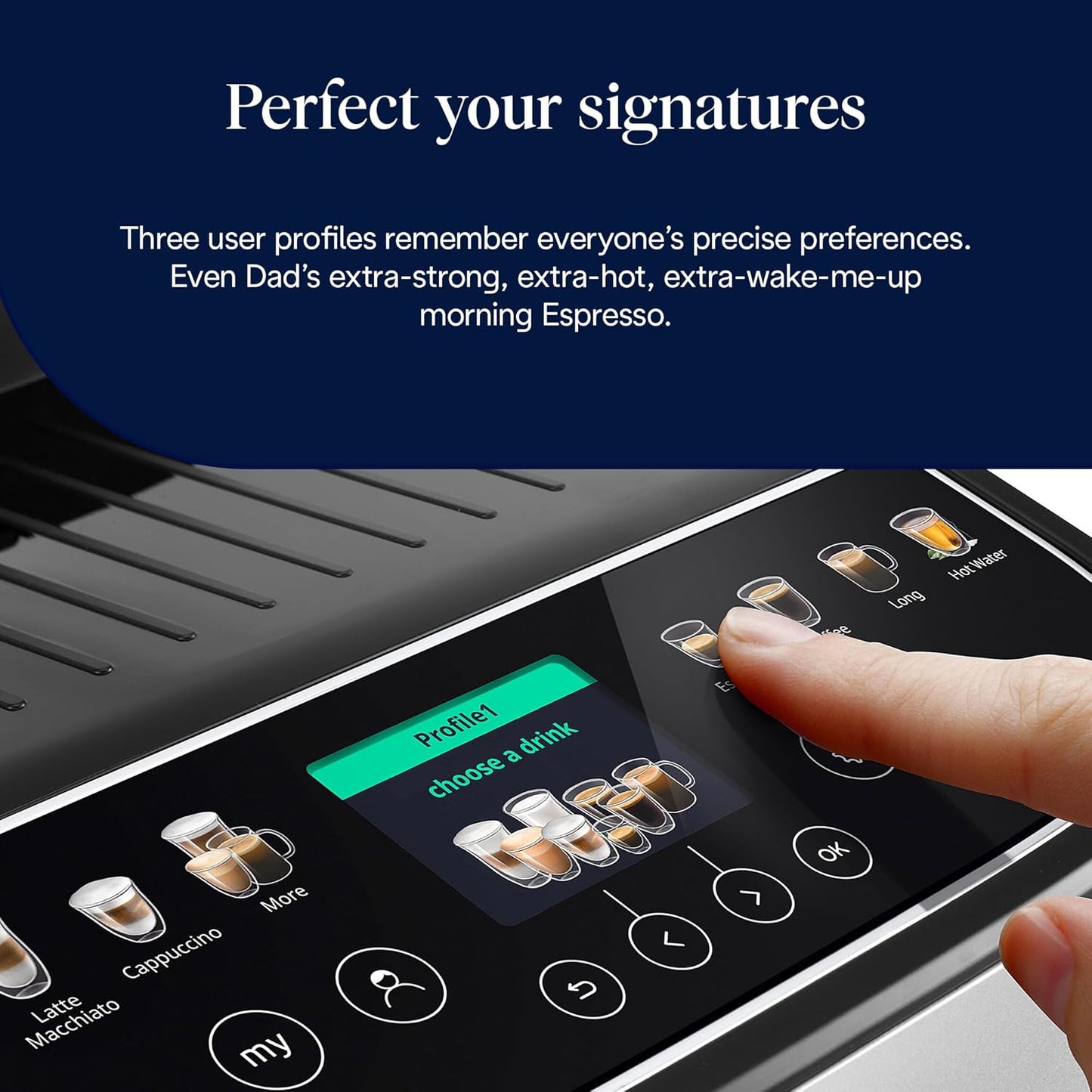 De'Longhi Magnifica Evo Next ECAM310.80.SB, Automatic Coffee Machine With Automatic Milk Frother, Bean To Cup Coffee and Cappuccino Machine with Intuitive Touch Display, Silver/Black